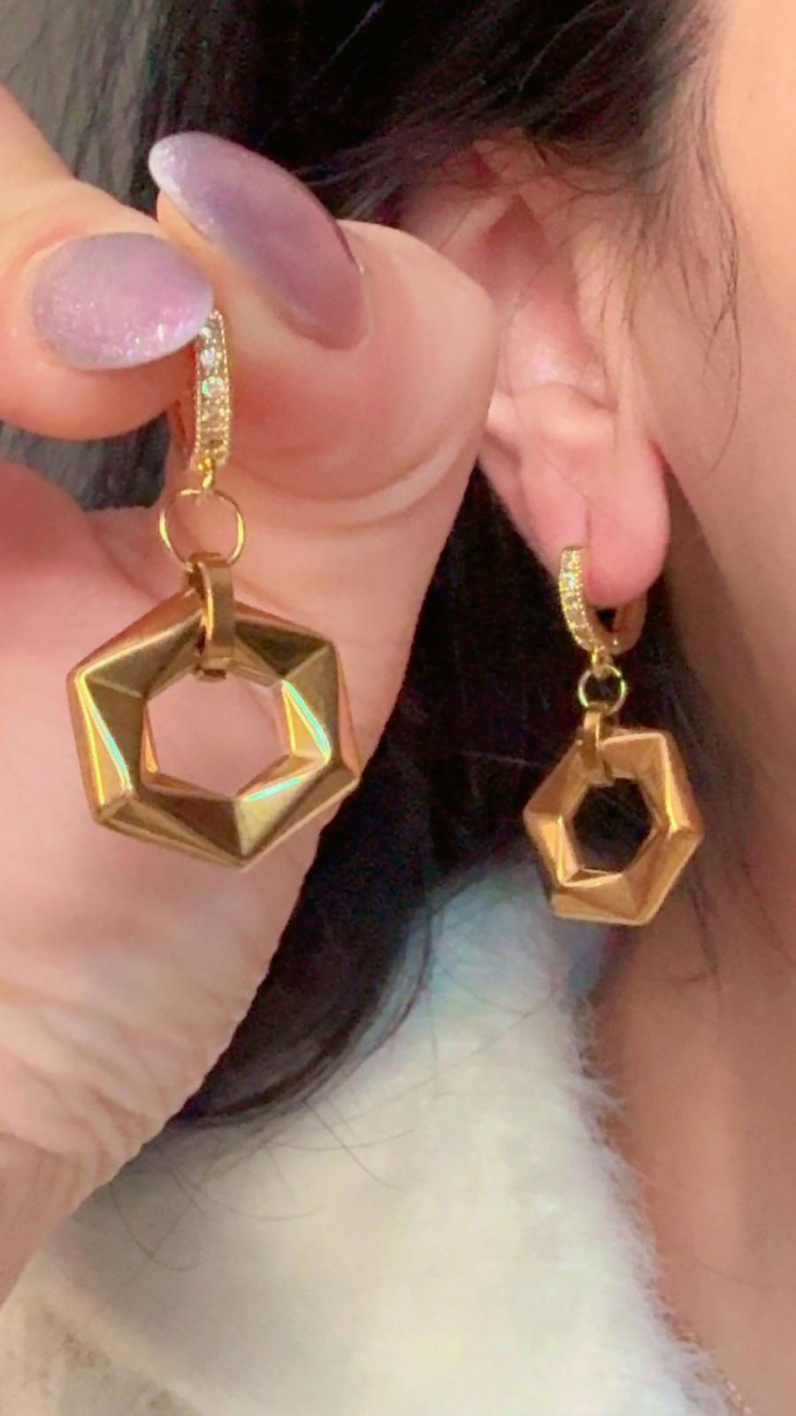 Hexagon Earrings: 18K Gold Plated Earrings for Every Occasion