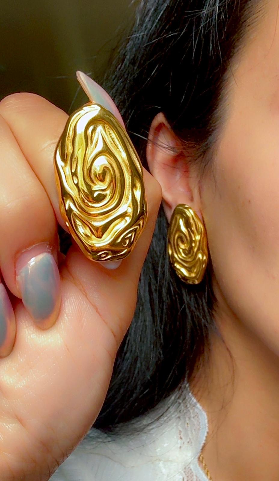 18k gold plated stainless steel earrings – non tarnish and waterproof