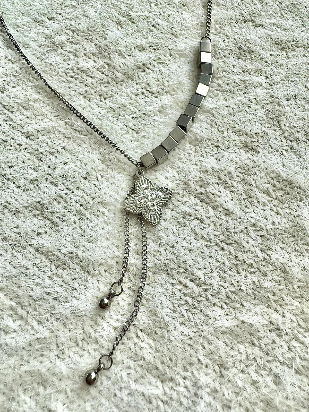 Zircon Star & Square Beads Necklace – Shine with Celestial Elegance