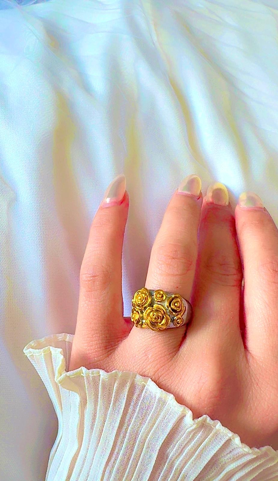 18k gold plated stainless steel rose ring – non tarnish and waterproof