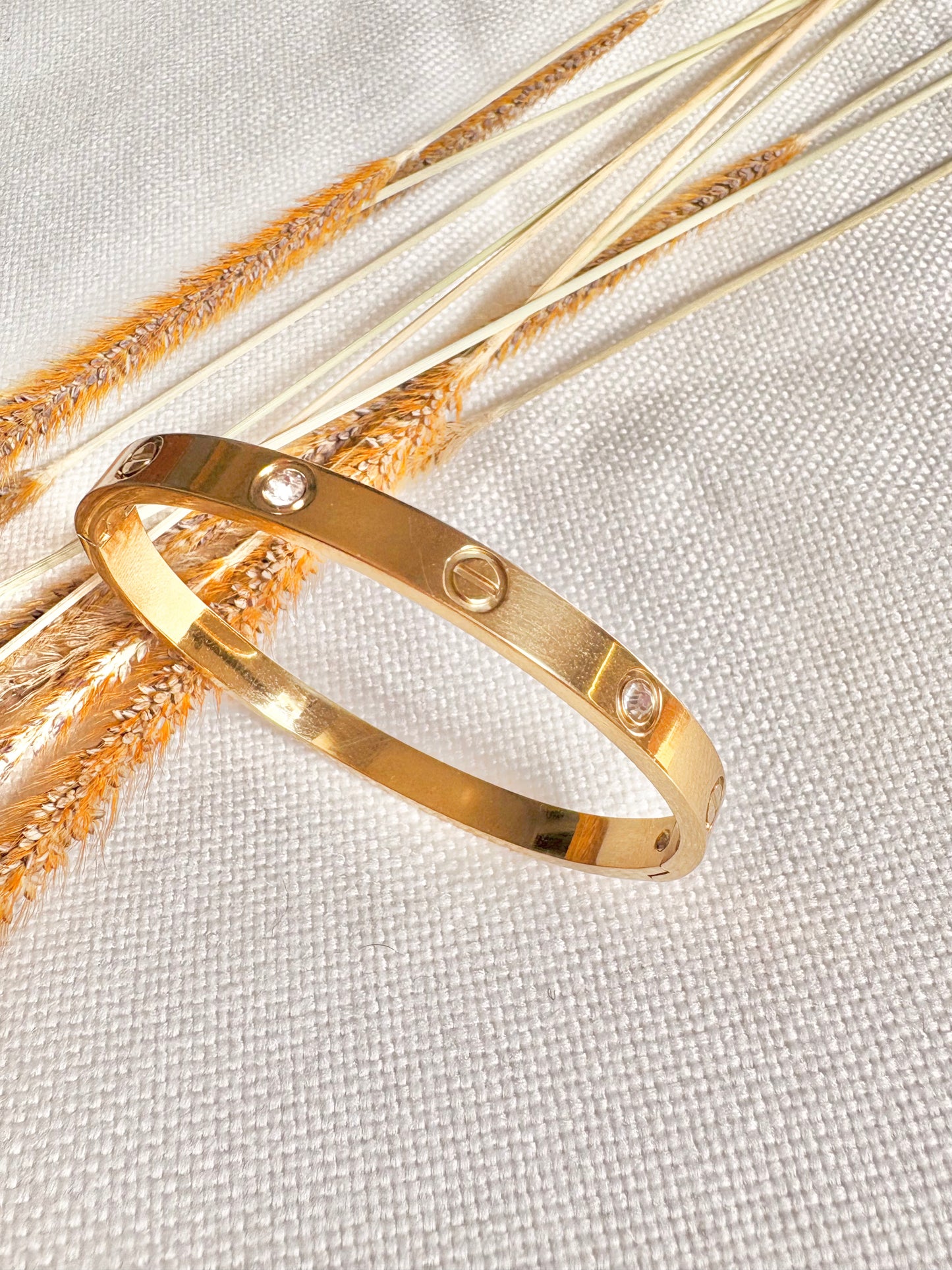 The Screw and cubic zircon Bangle - Elegant Radiance, Timeless Appeal