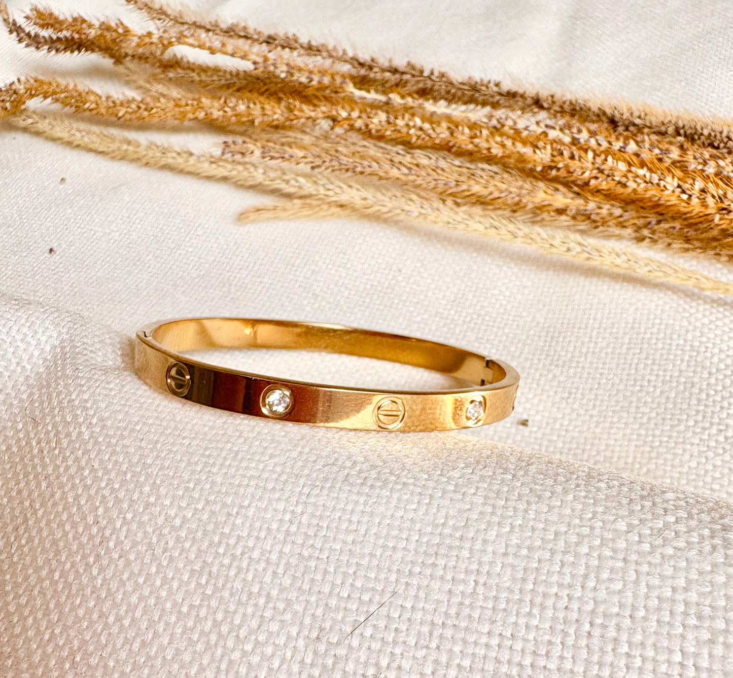 The Screw and cubic zircon Bangle - Elegant Radiance, Timeless Appeal