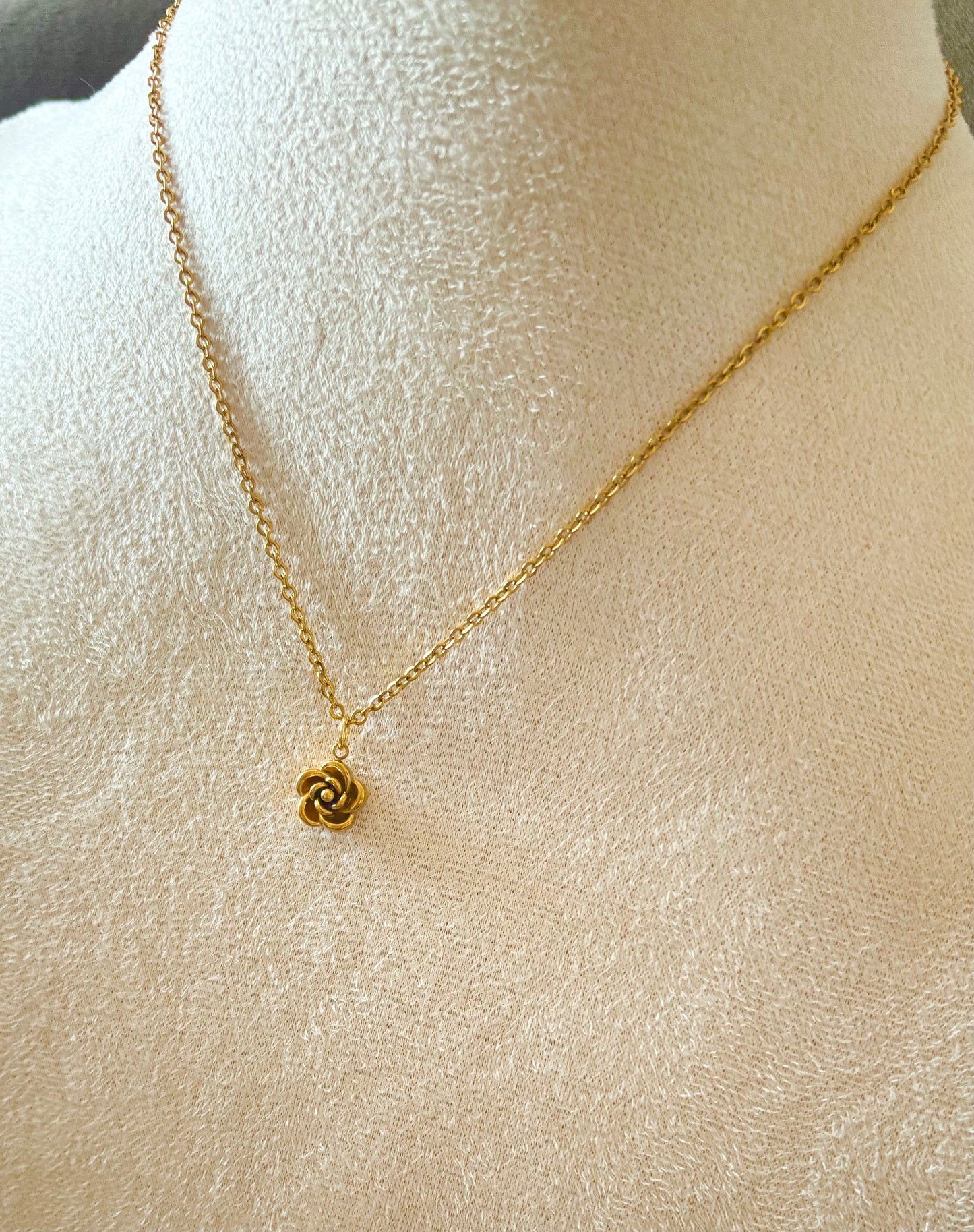 Rose Pendant Necklace (Gold & Silver)– Stainless Steel, Non-Tarnish