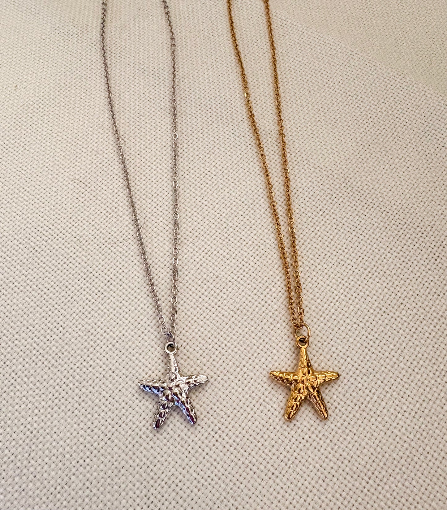 Starfish Pendant Necklace – Gold & Silver, Non-Tarnish Stainless Steel