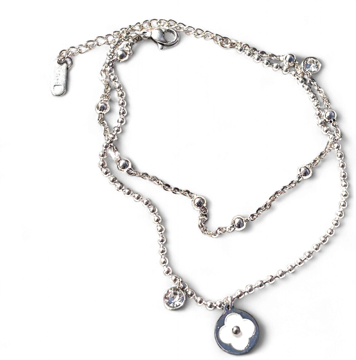 Double Layer Flower Charm Anklet - 18k gold plated, Tarnish Free