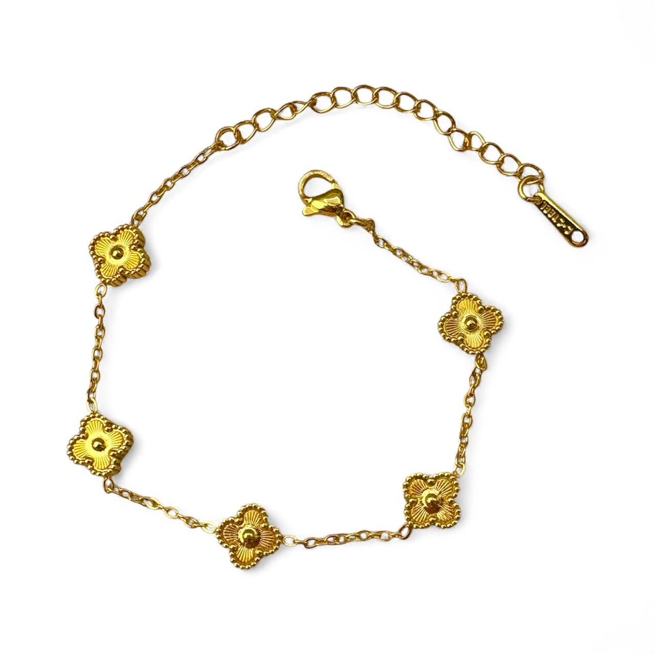 Gold Clover Bracelet – 18K Gold Plated, Non-Tarnish