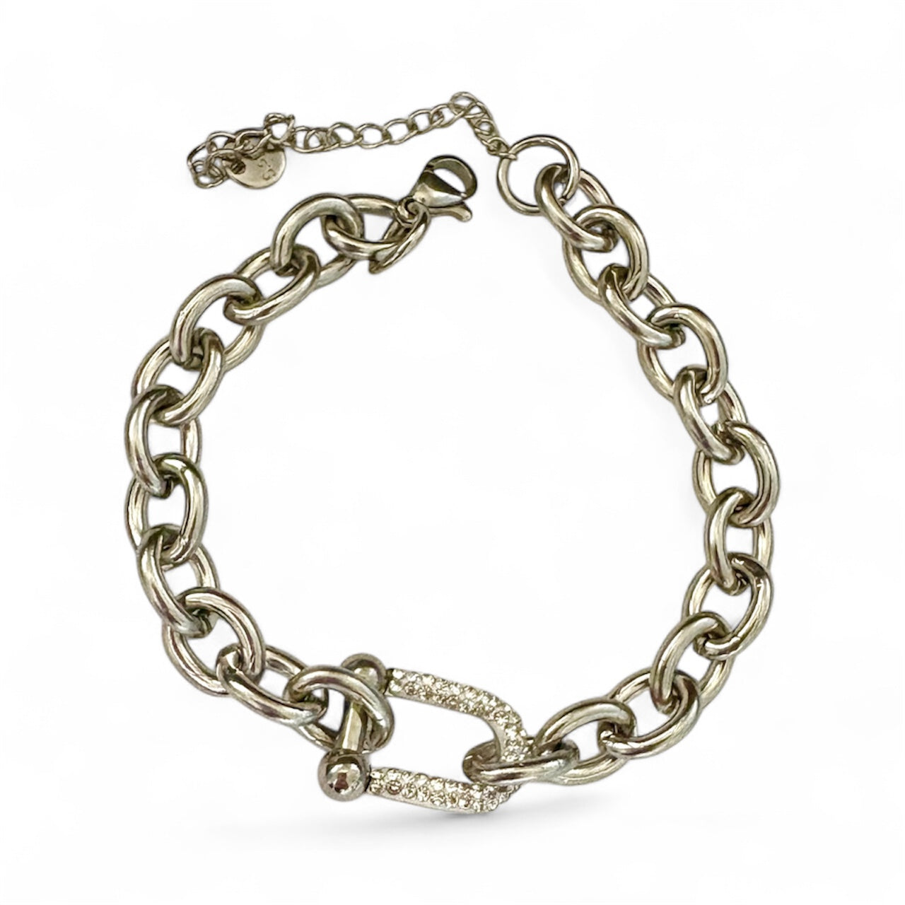 U Shaped Zircon Cable Chain Bracelet