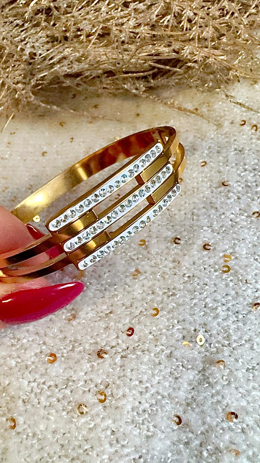 Triple Layered Zircon Bangle