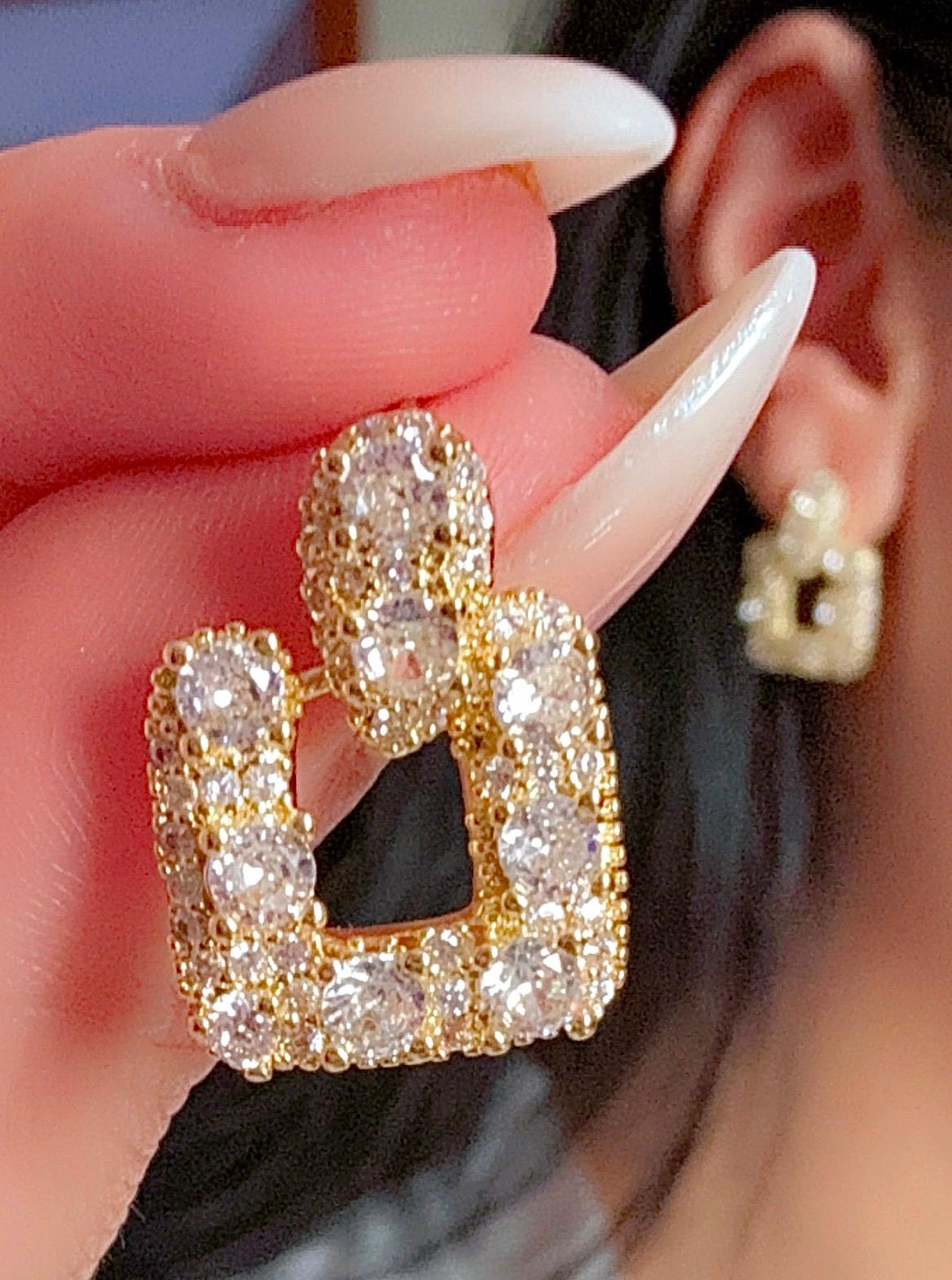 Zircon Square Earrings - Timeless Elegance with a Modern Edge