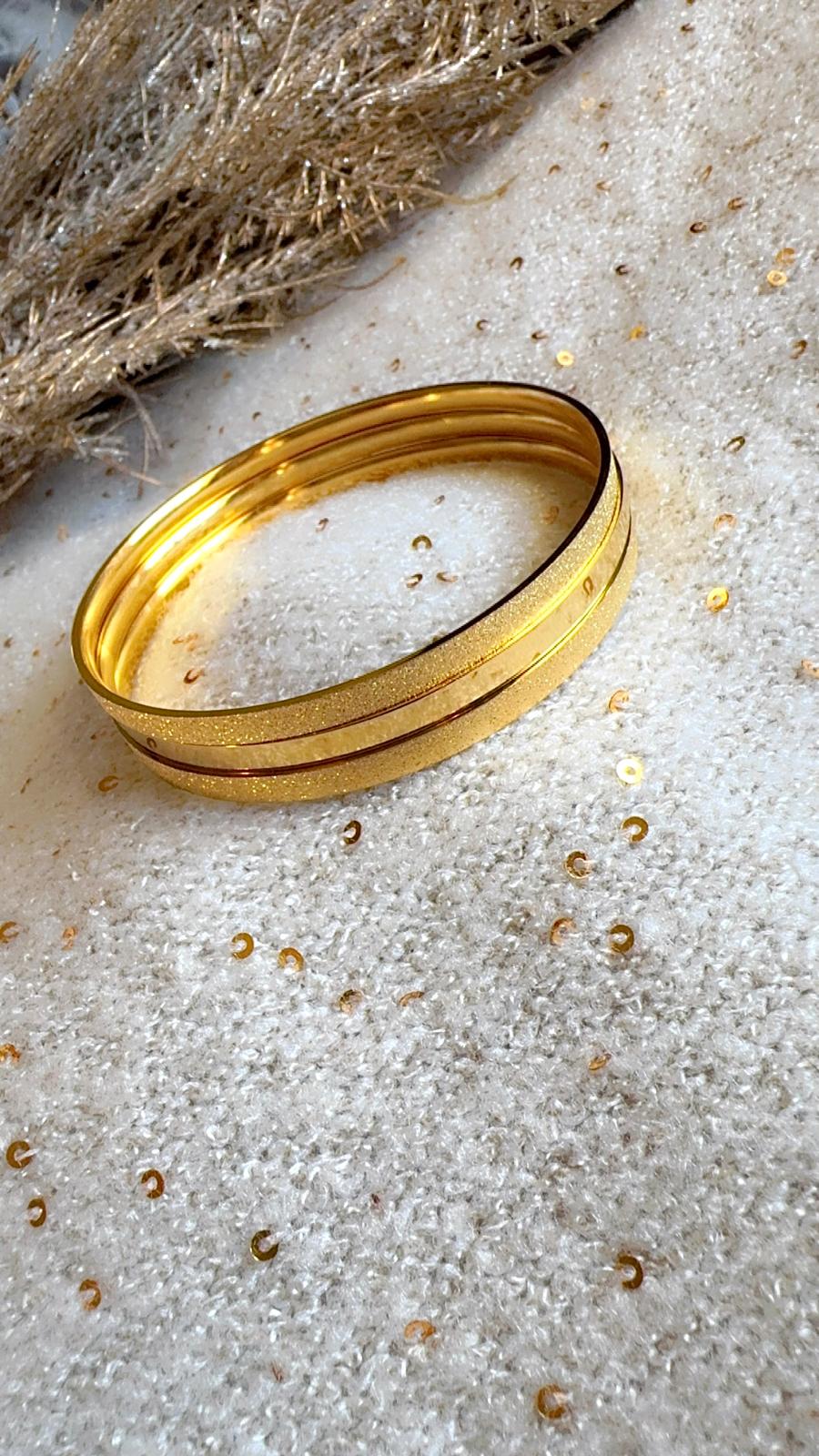 Trio of Matching Gold Stackable Bangles