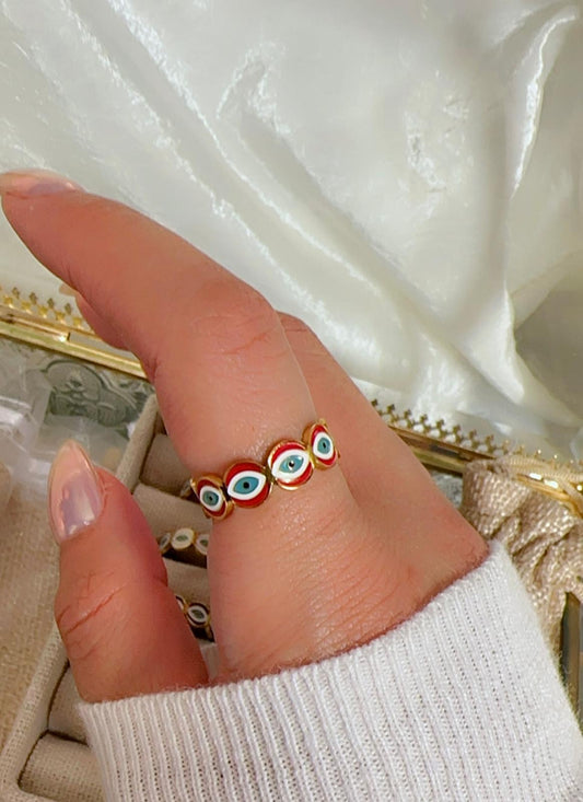 ADJUSTABLE EVIL EYE ~ Ring