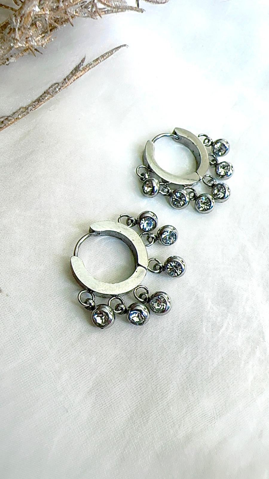 Zircon Hoops ~ Earrings