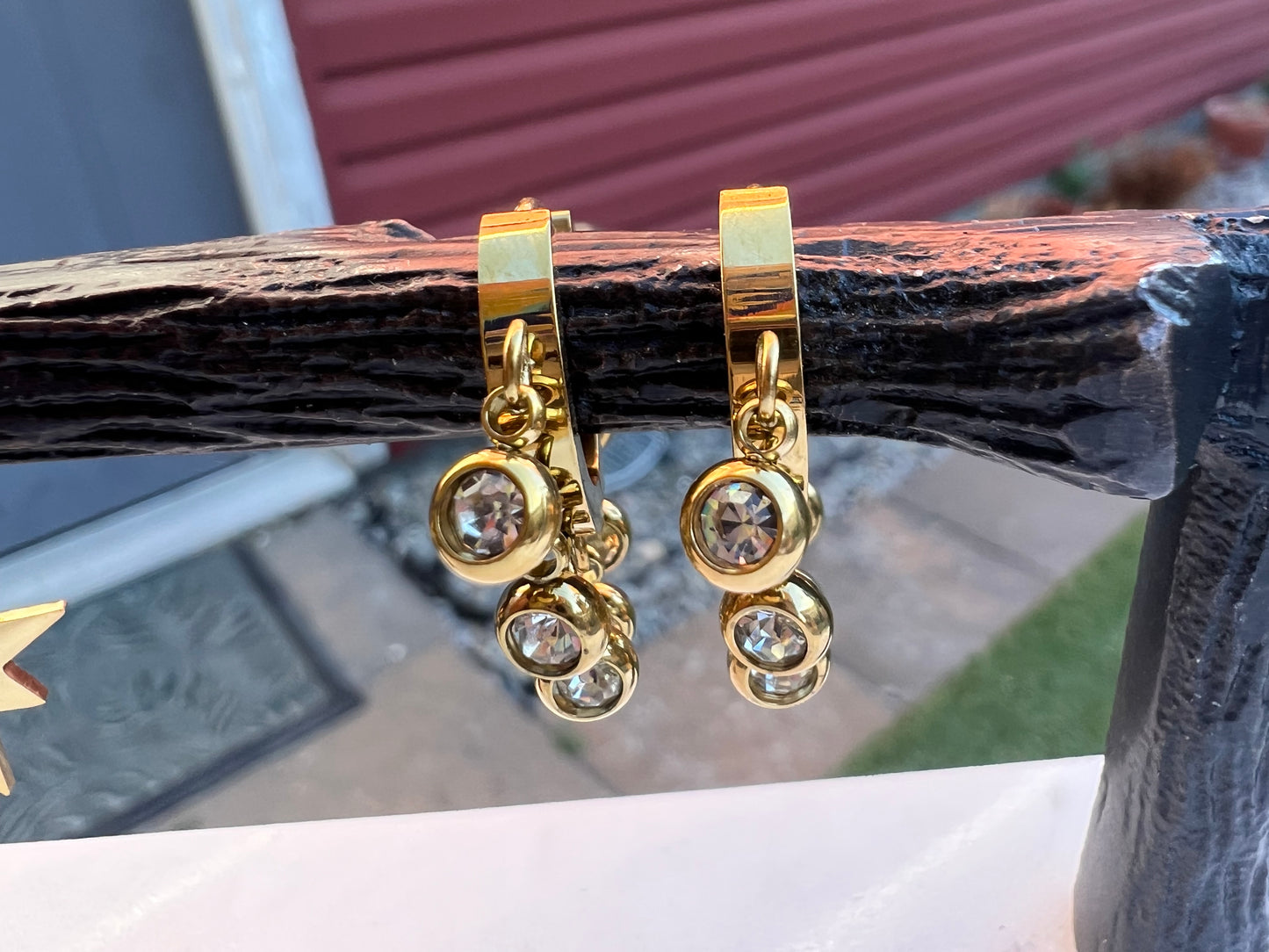 SMALL HOOPS WITH ZIRCON STONE EARRINGS