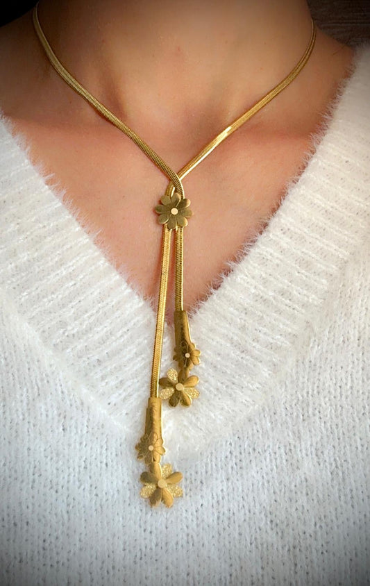 FLORAL ~ FLAT ~ CHAIN ~ Necklace