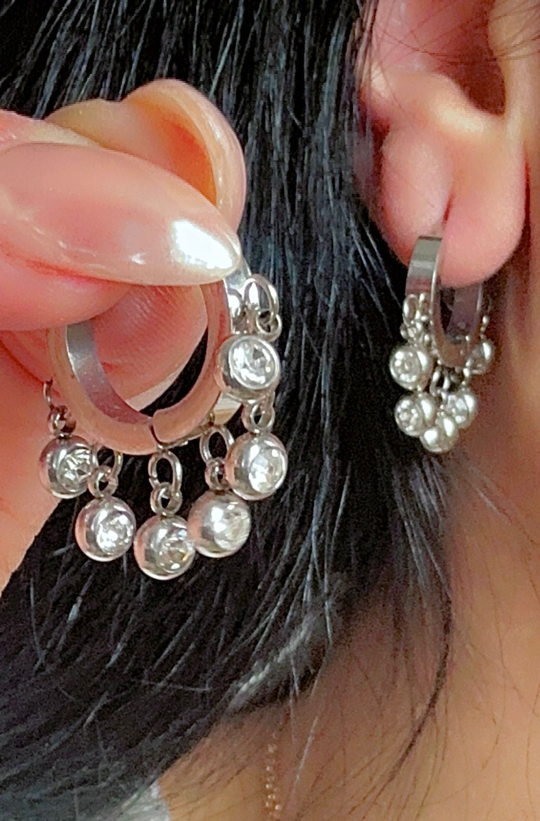 Zircon Hoops ~ Earrings