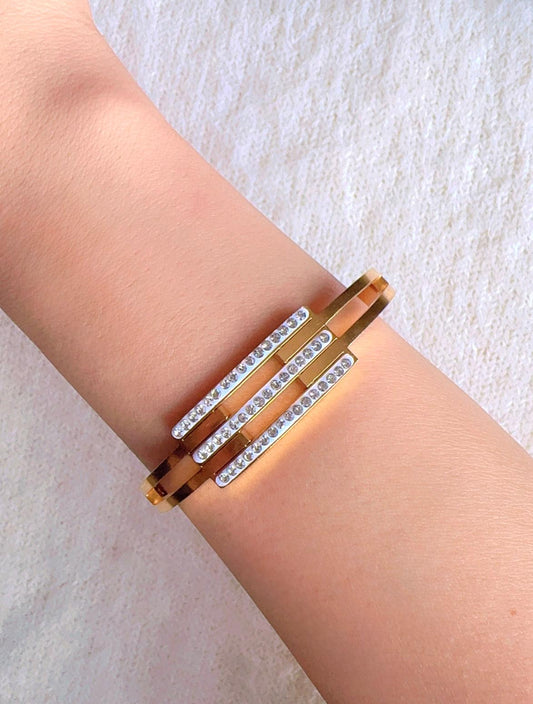 Triple Layered Zircon Bangle