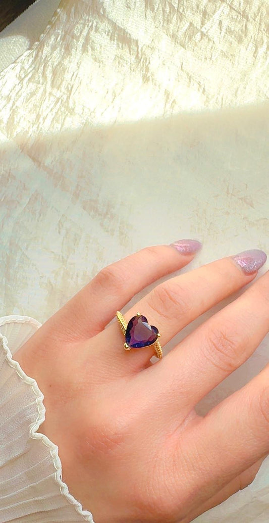 Adjustable Purple Heart Ring - Radiate Love in Color