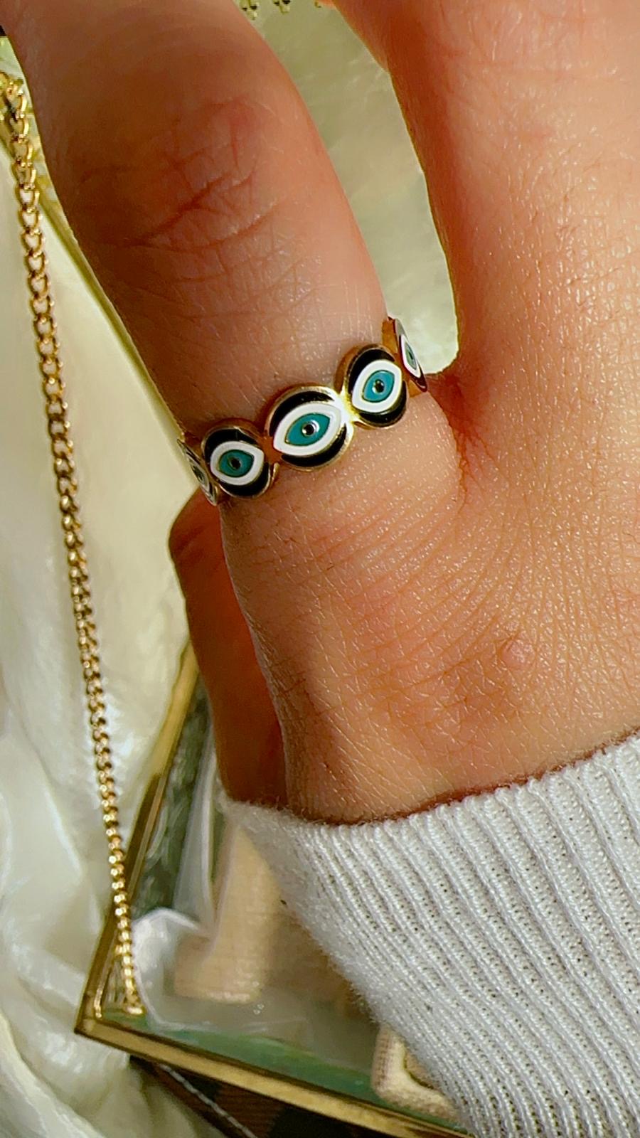 black evil eye ~ ring