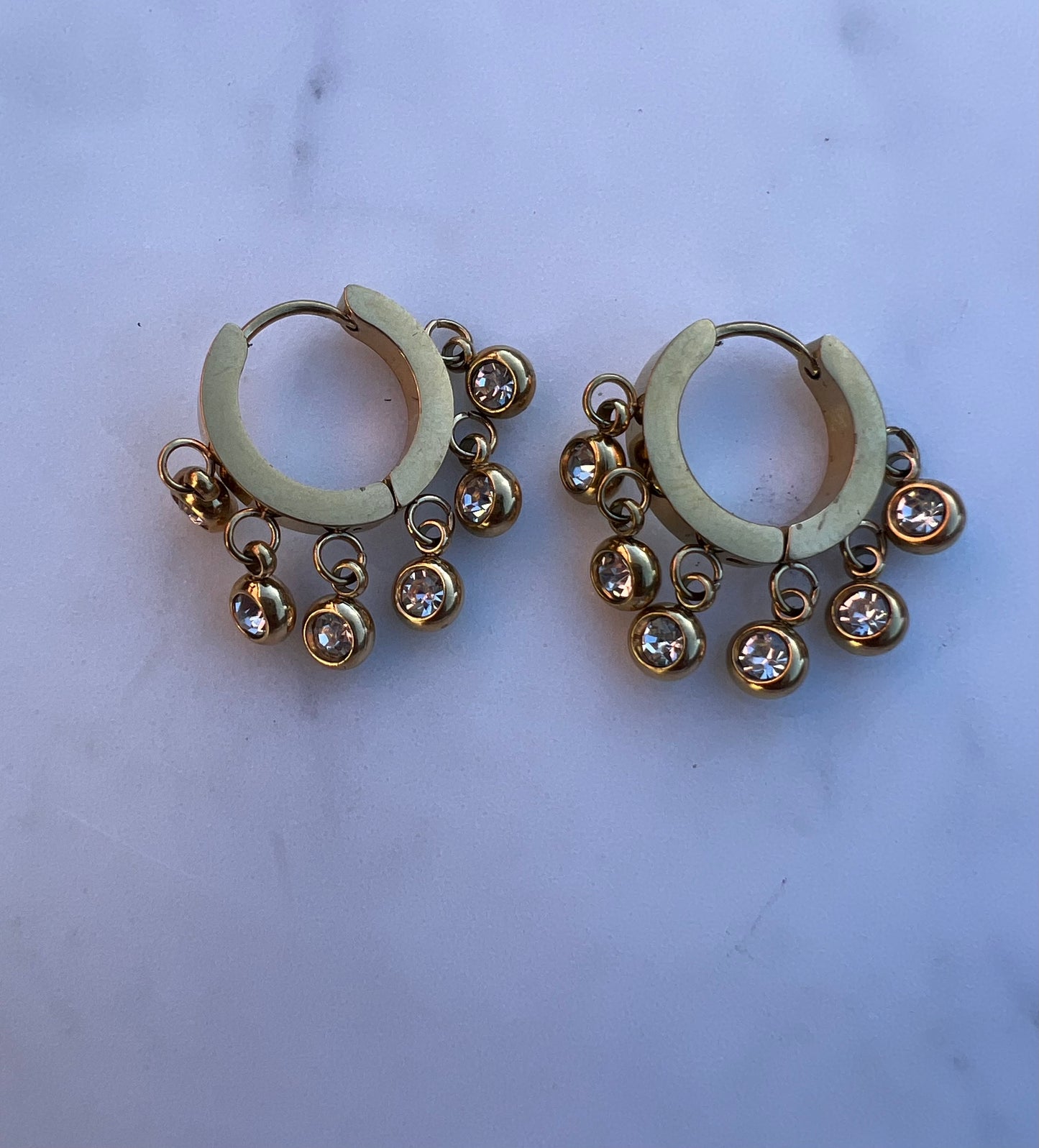 SMALL HOOPS WITH ZIRCON STONE EARRINGS