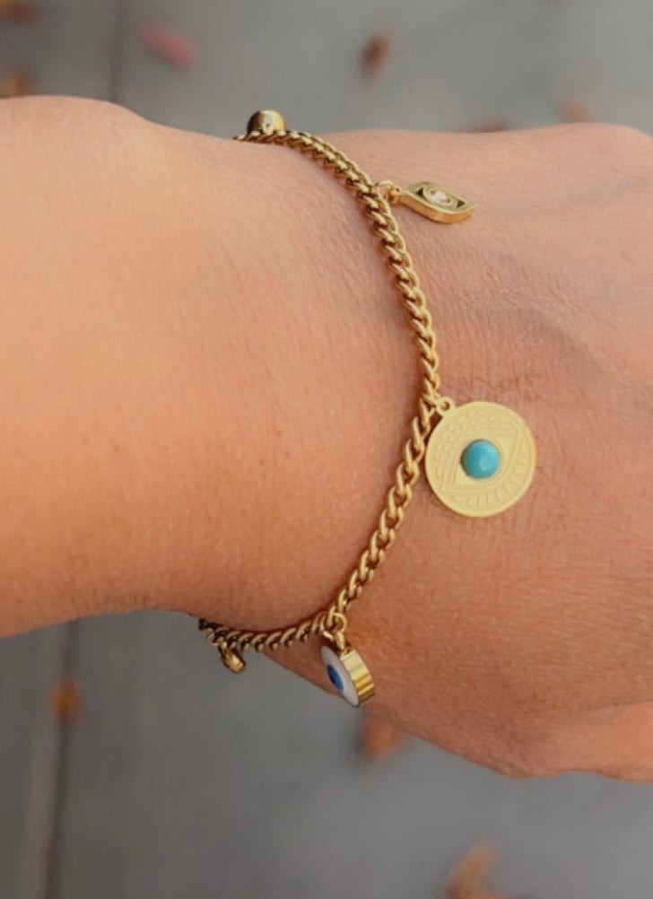 Evil eye bracelet - chain bracelet