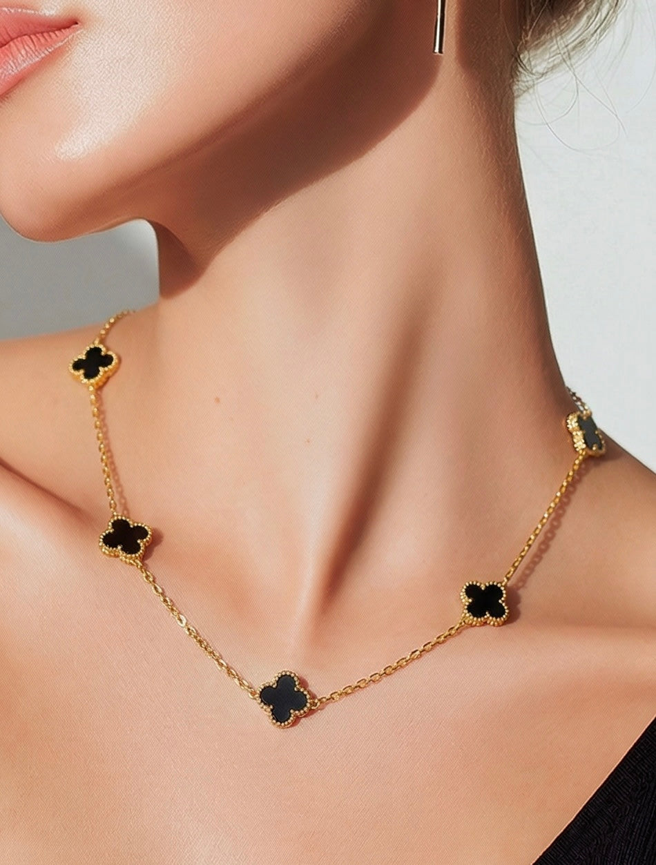 Black clover necklace