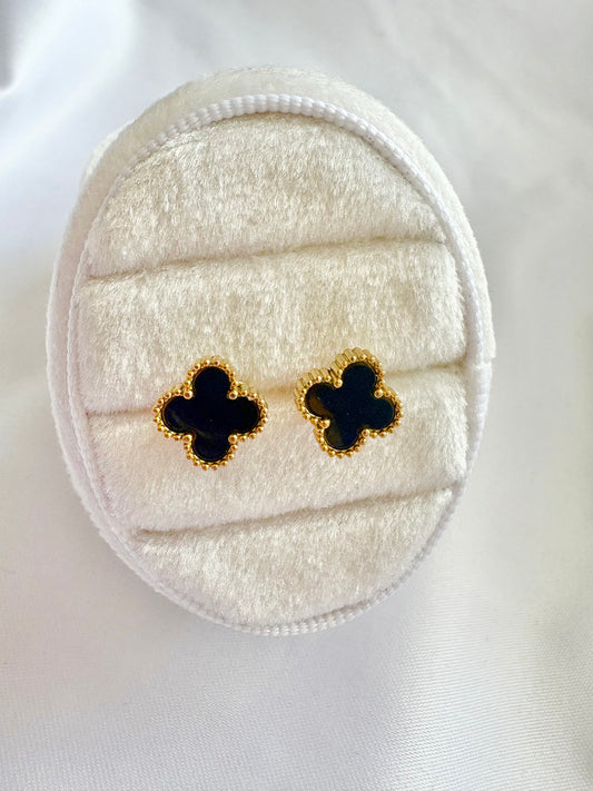 black clover stud earrings