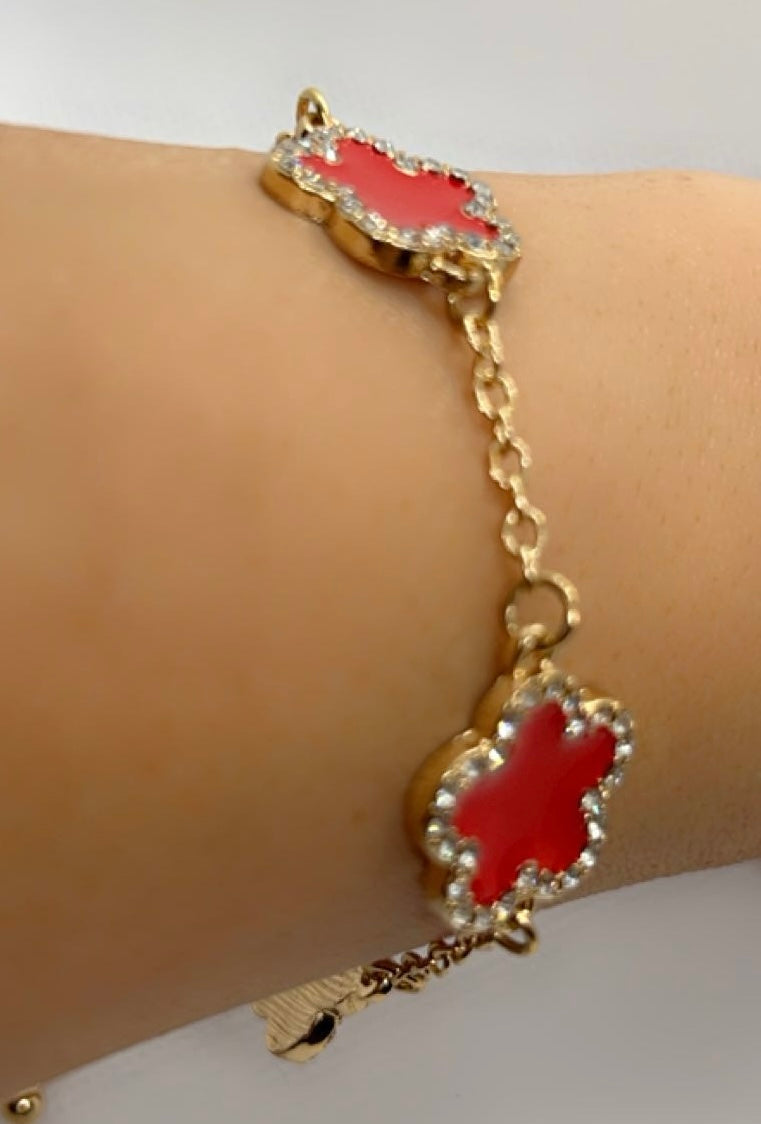 van cleef bracelet- red- zircon stone