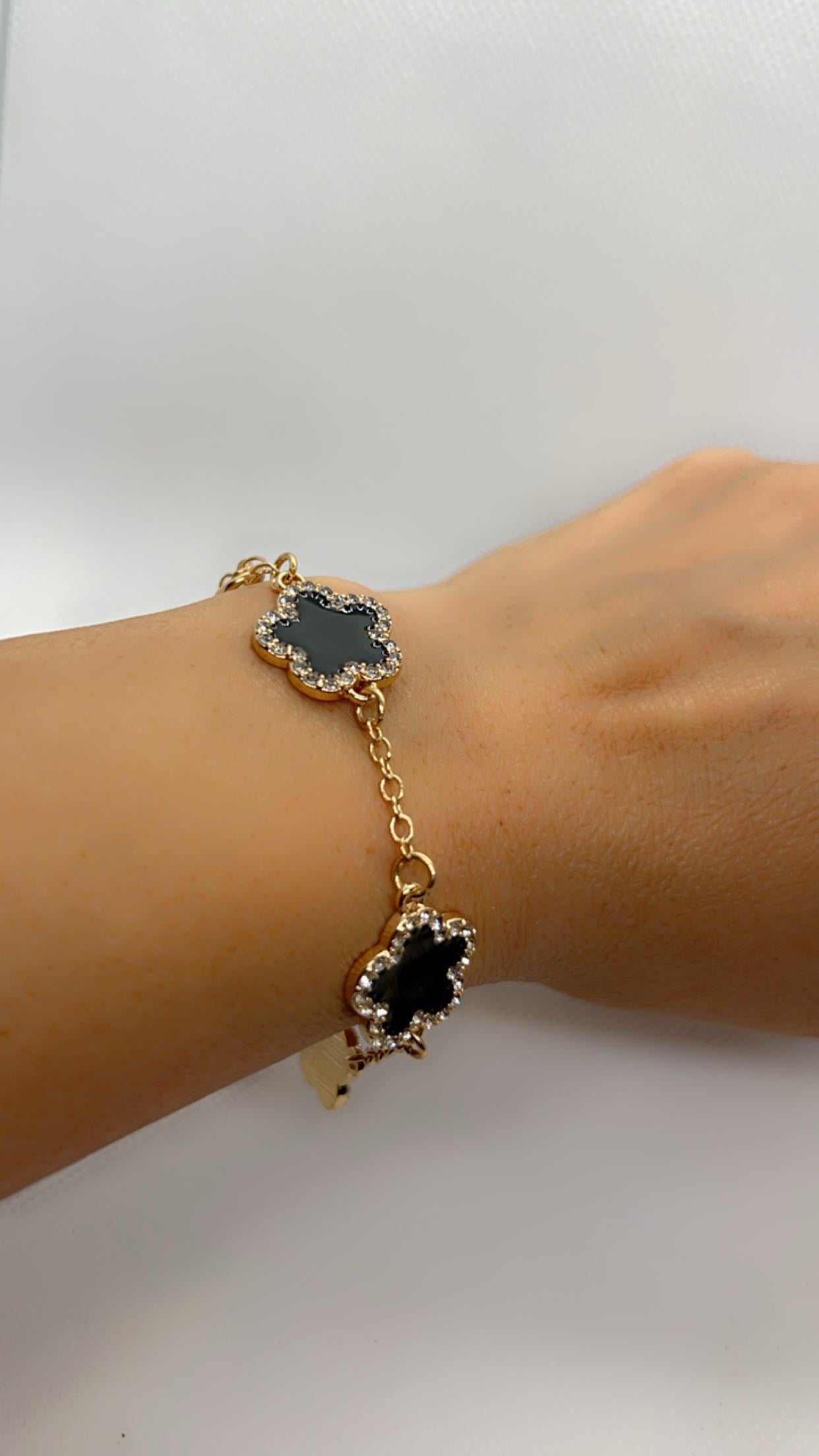 van cleef bracelet- black- zircon stone