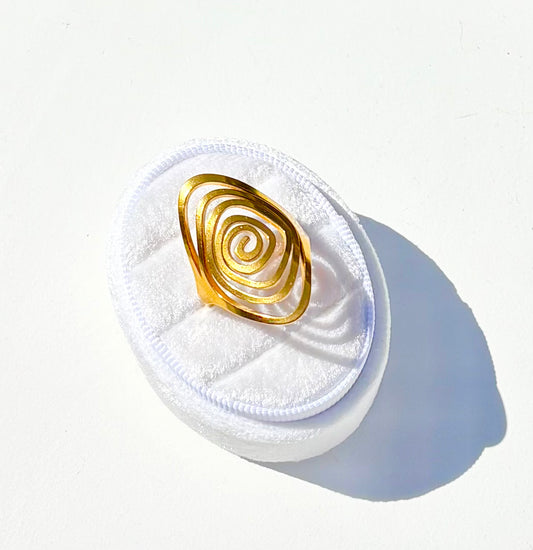 Gold Spiral Ring – 18K Gold Plated, Adjustable Size 7.5–9 Yahala Boutique