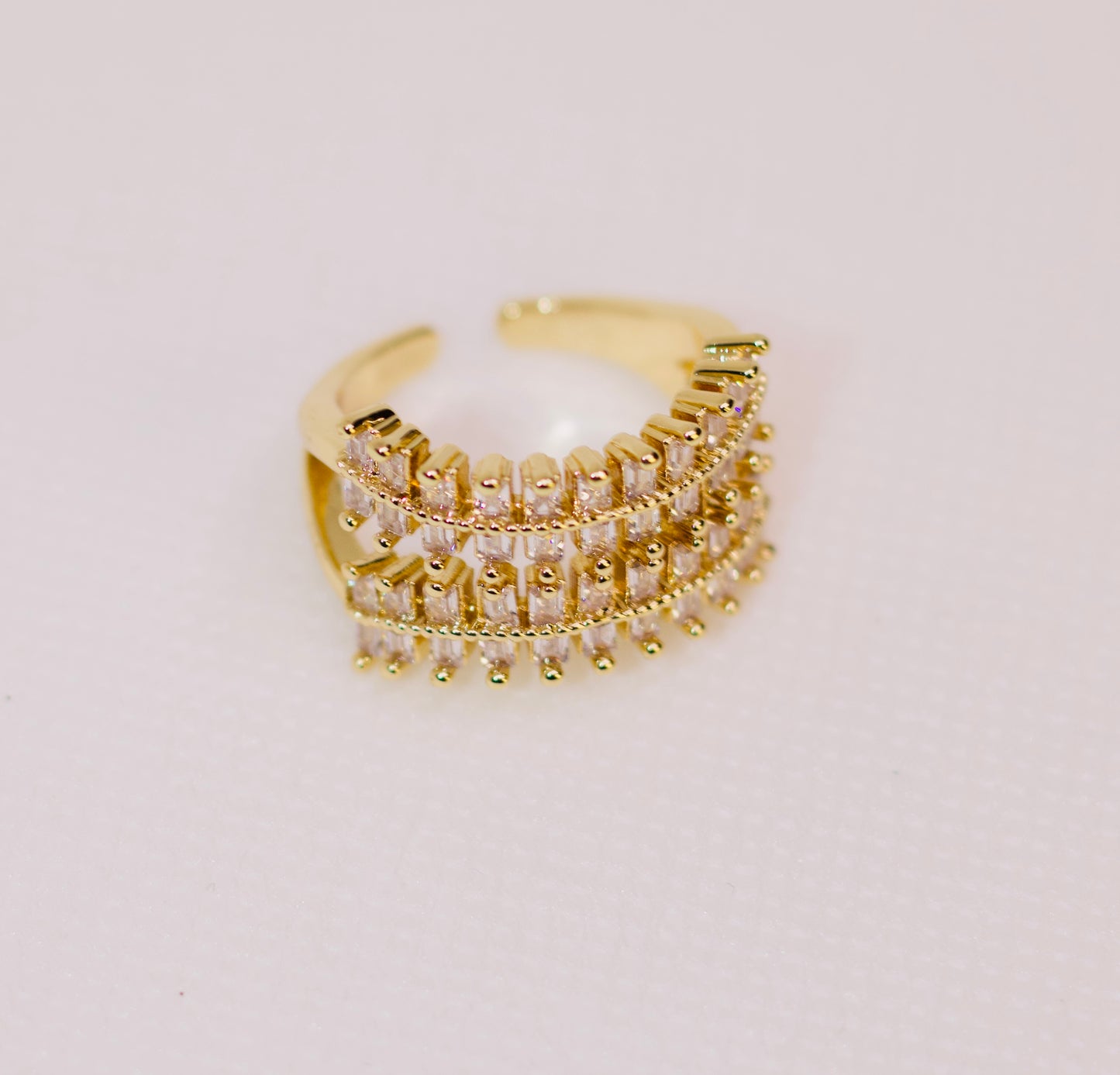 ADJUSTABLE-BAGUETTE-ZIRCON ~Ring