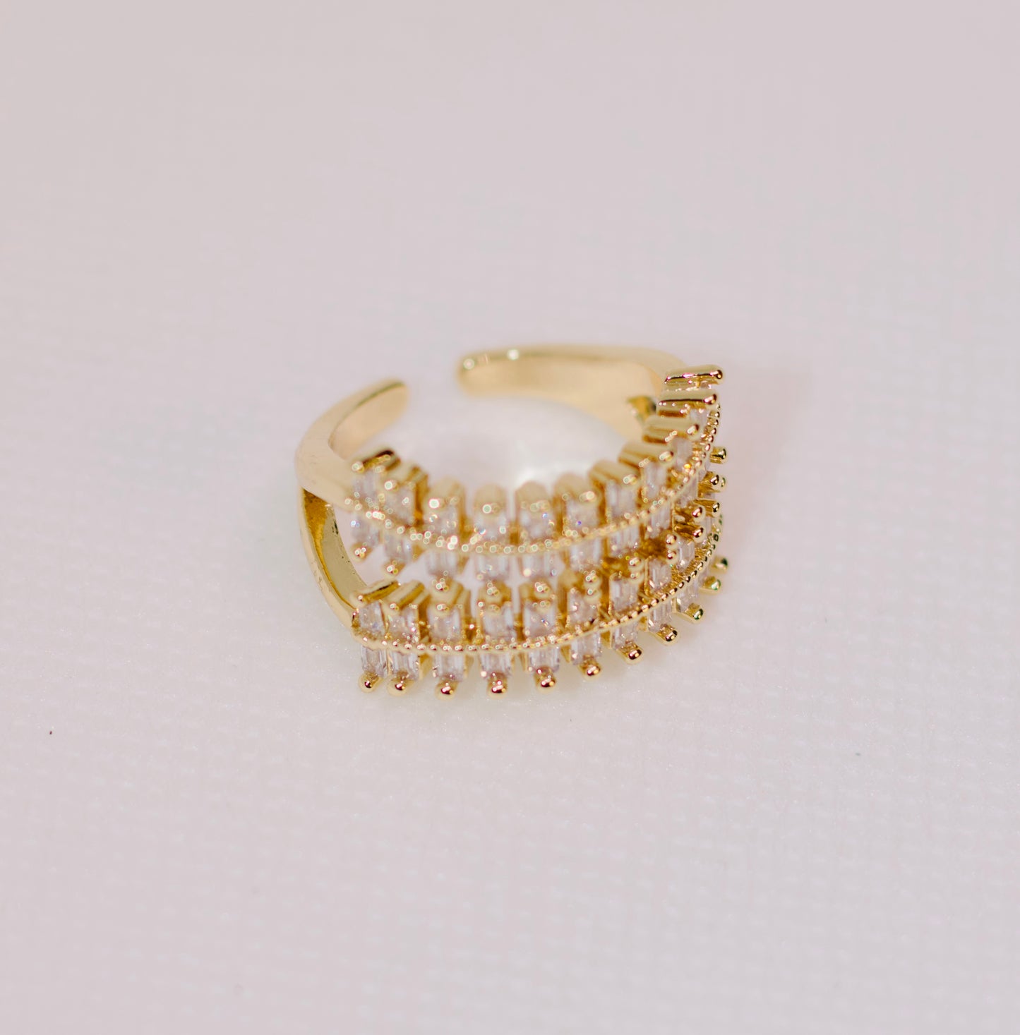 ADJUSTABLE-BAGUETTE-ZIRCON ~Ring