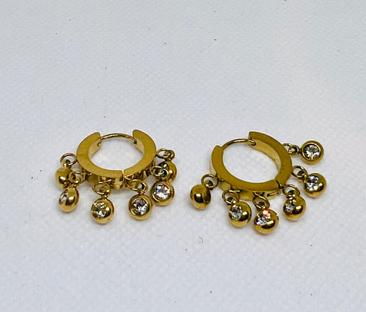 SMALL HOOPS WITH ZIRCON STONE EARRINGS