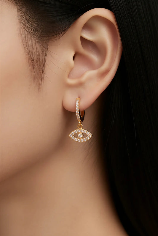 zircon eye earrings