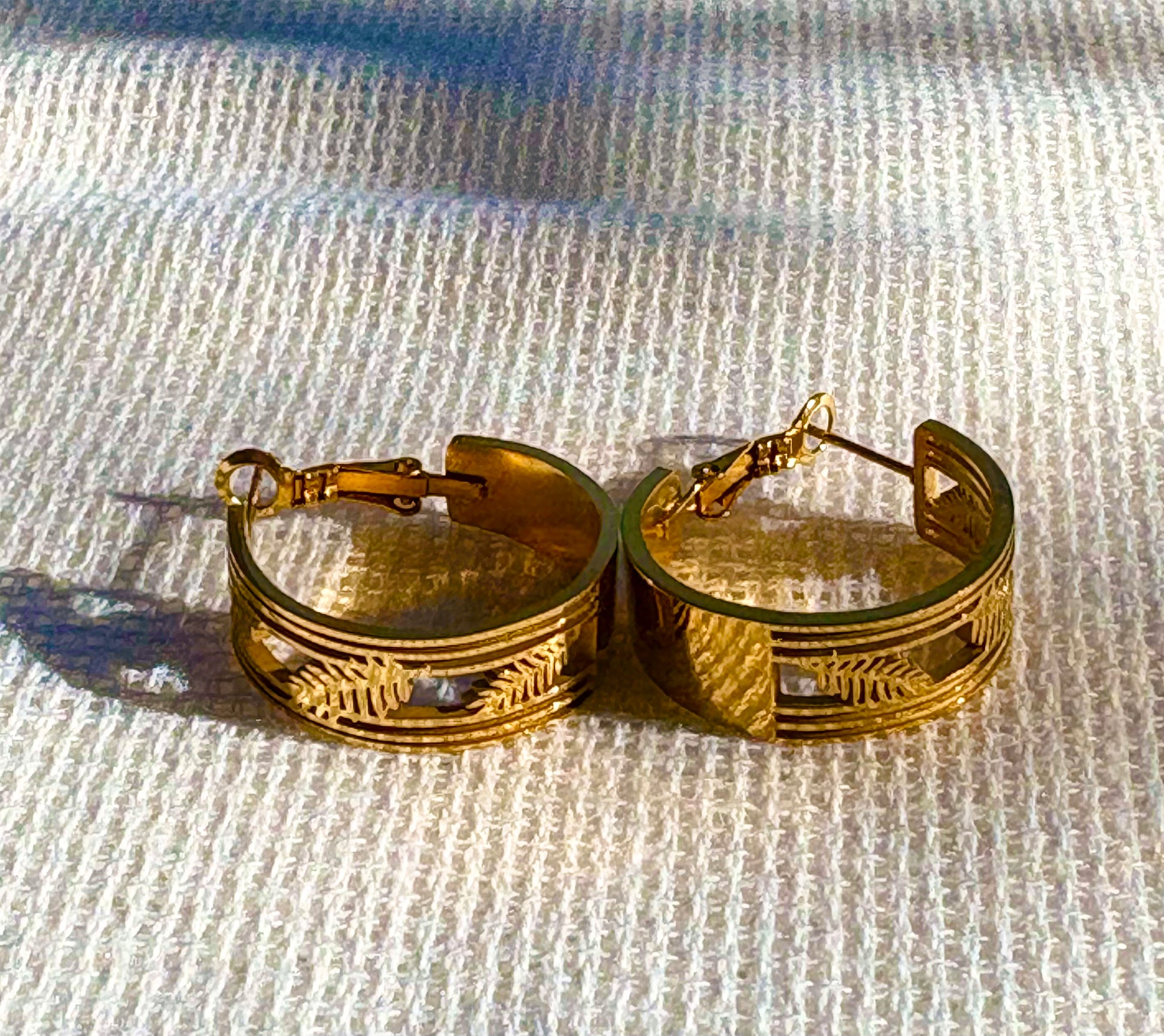 trendy 18K gold plated non-tarnish hoops from Yahala Boutique.