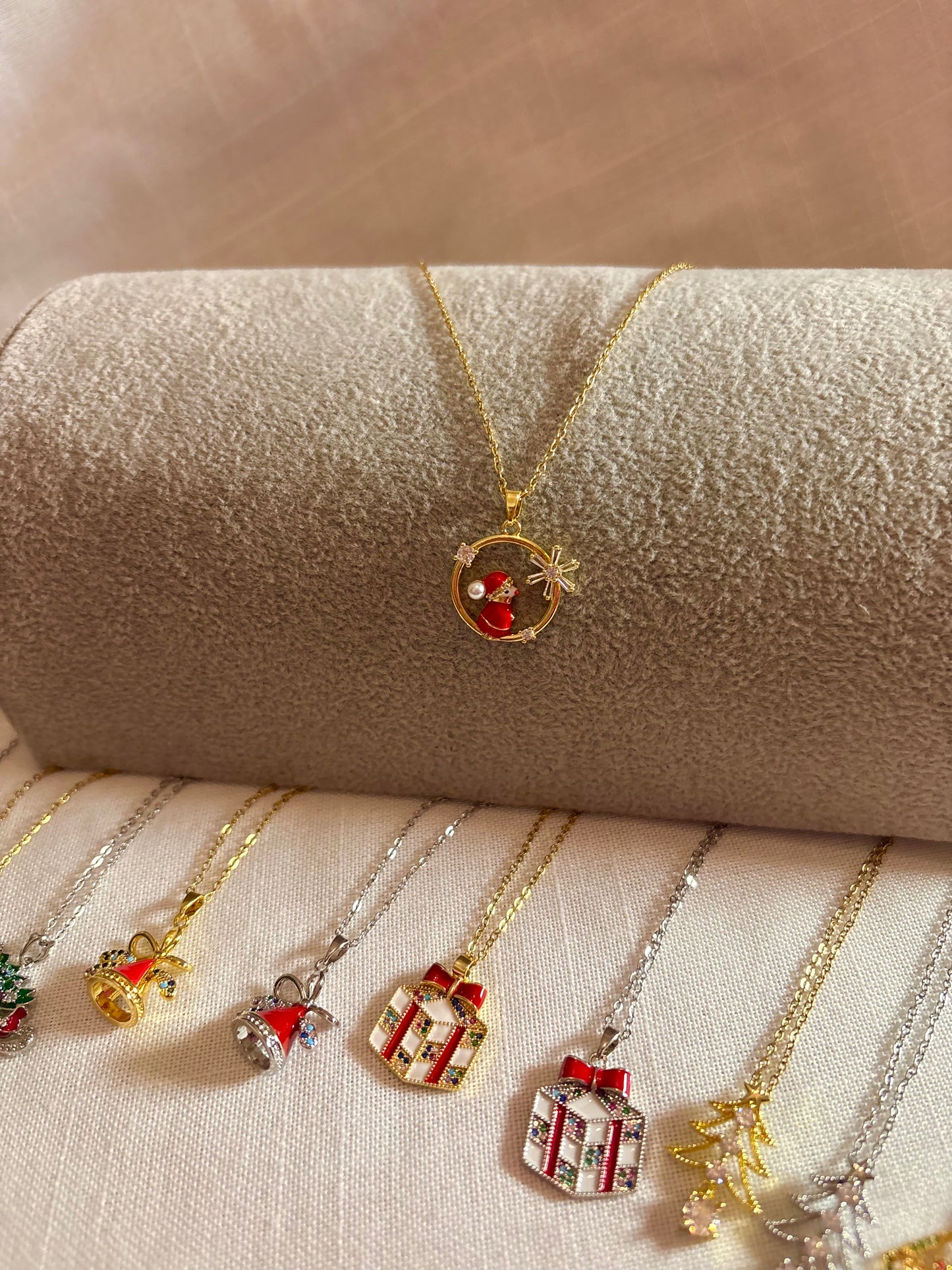 Christmas necklaces with various pendants 