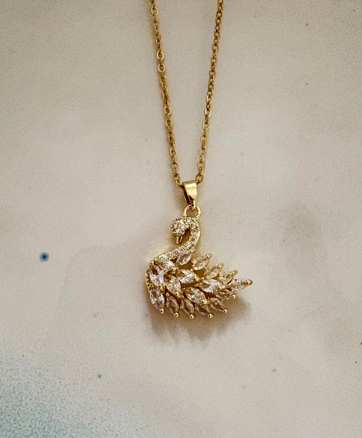 Crystal Swan Pendant Necklace – Gold, Silver & Pink | 18K Gold Plated, Non-Tarnish & Waterproof