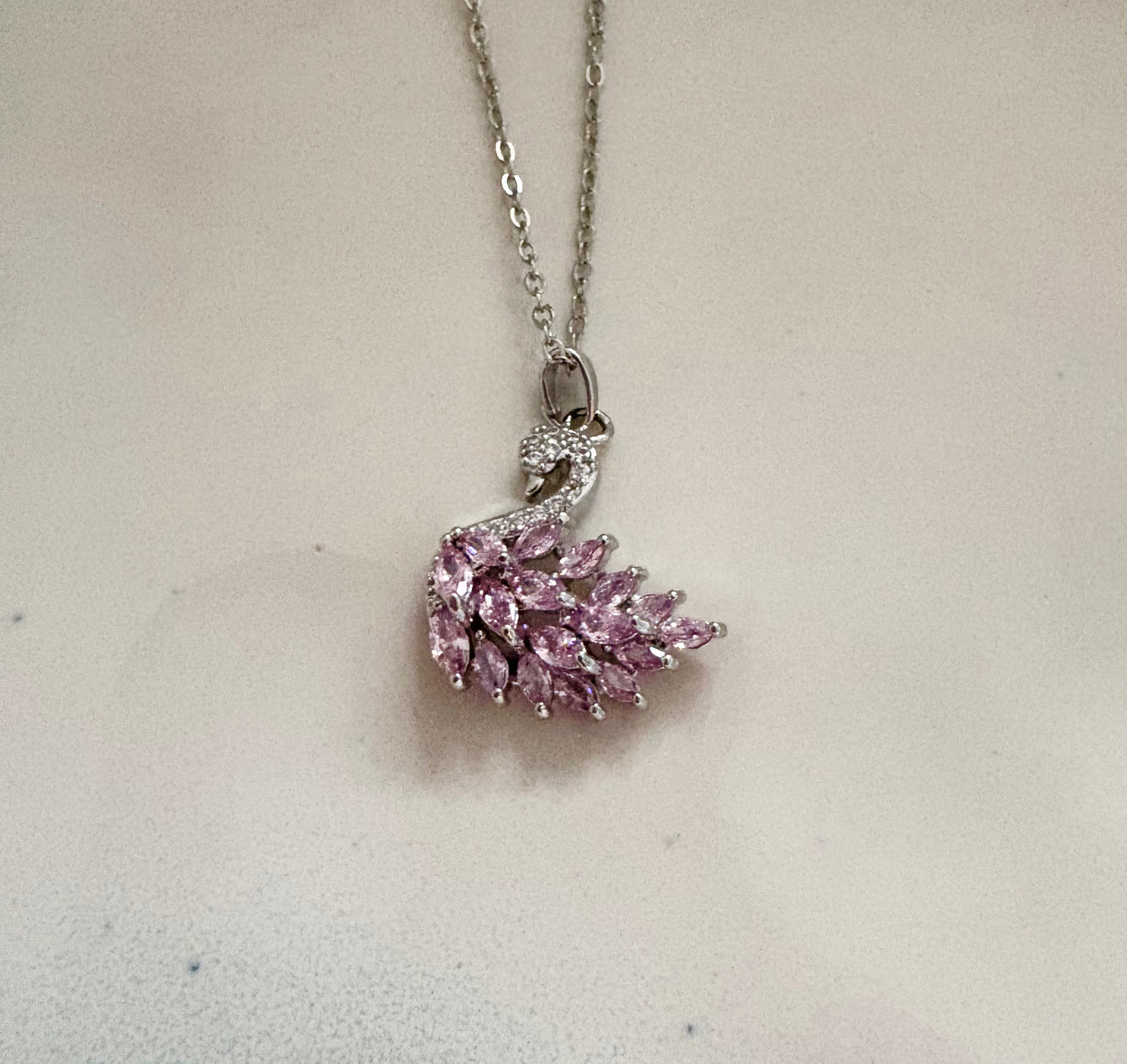 Crystal Swan Pendant Necklace – Gold, Silver & Pink | 18K Gold Plated, Non-Tarnish & Waterproof