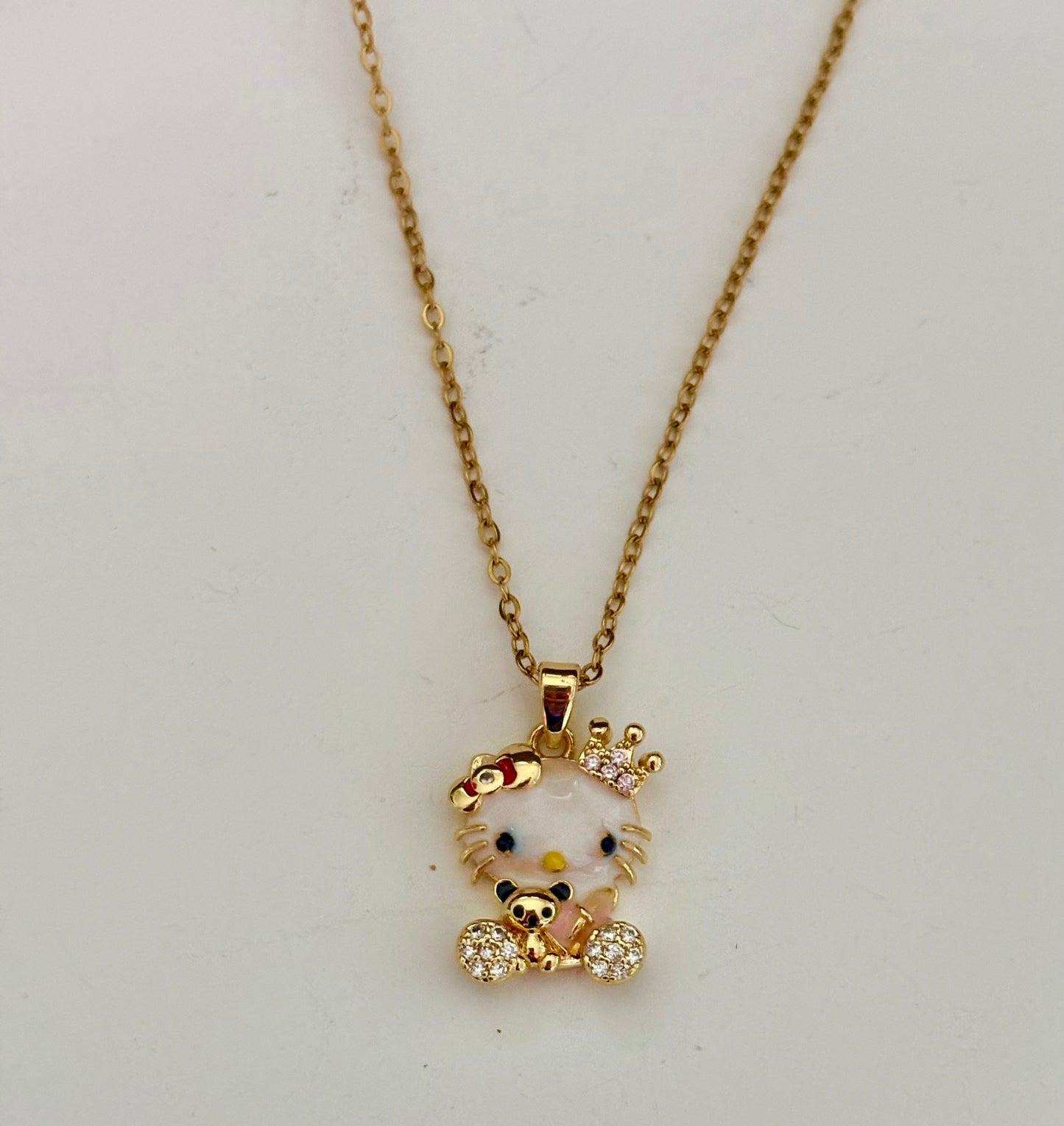 Hello Kitty Crown Pendant Necklace – For Kids and Adults