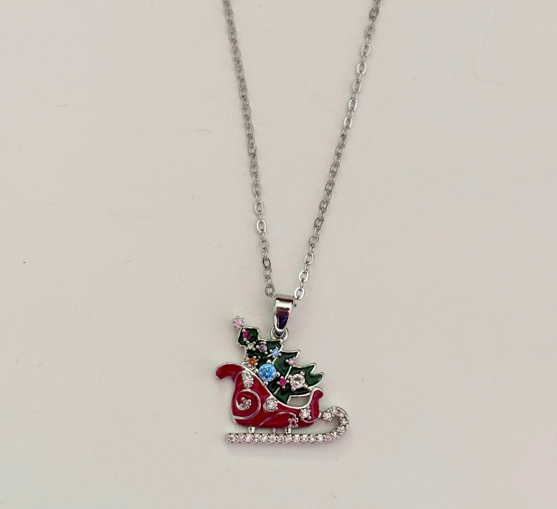 Christmas Sleigh Pendant- Stainless steel