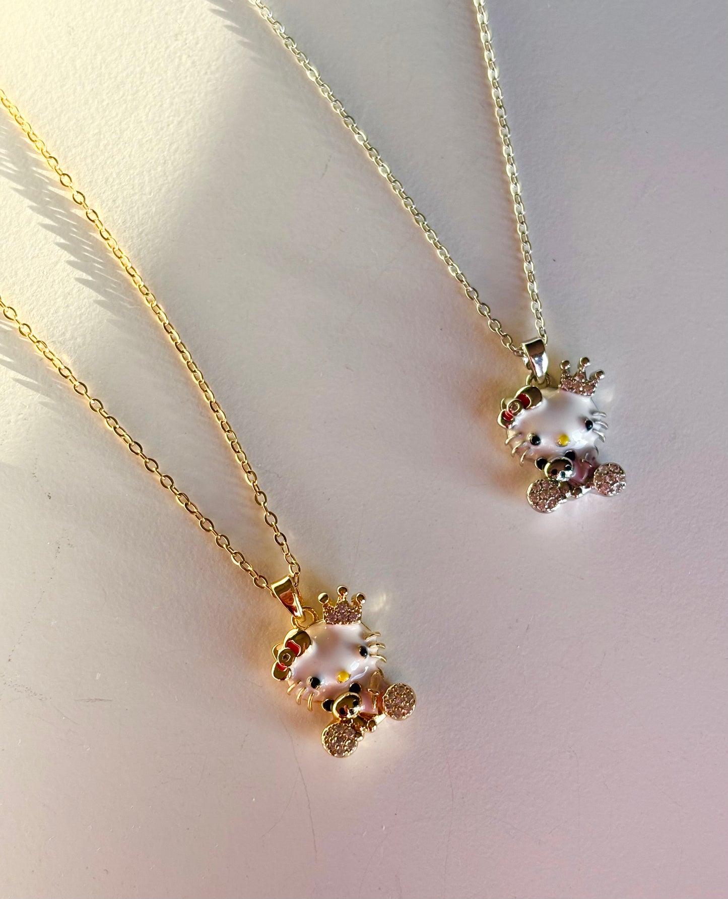 Hello Kitty Crown Pendant Necklace – For Kids and Adults