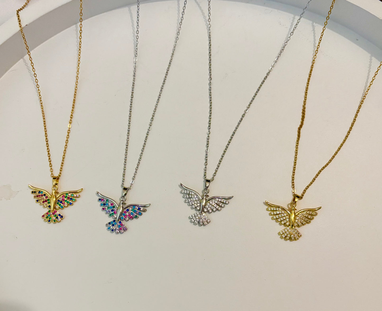 Elegant dove necklace symbolizing peace and freedom