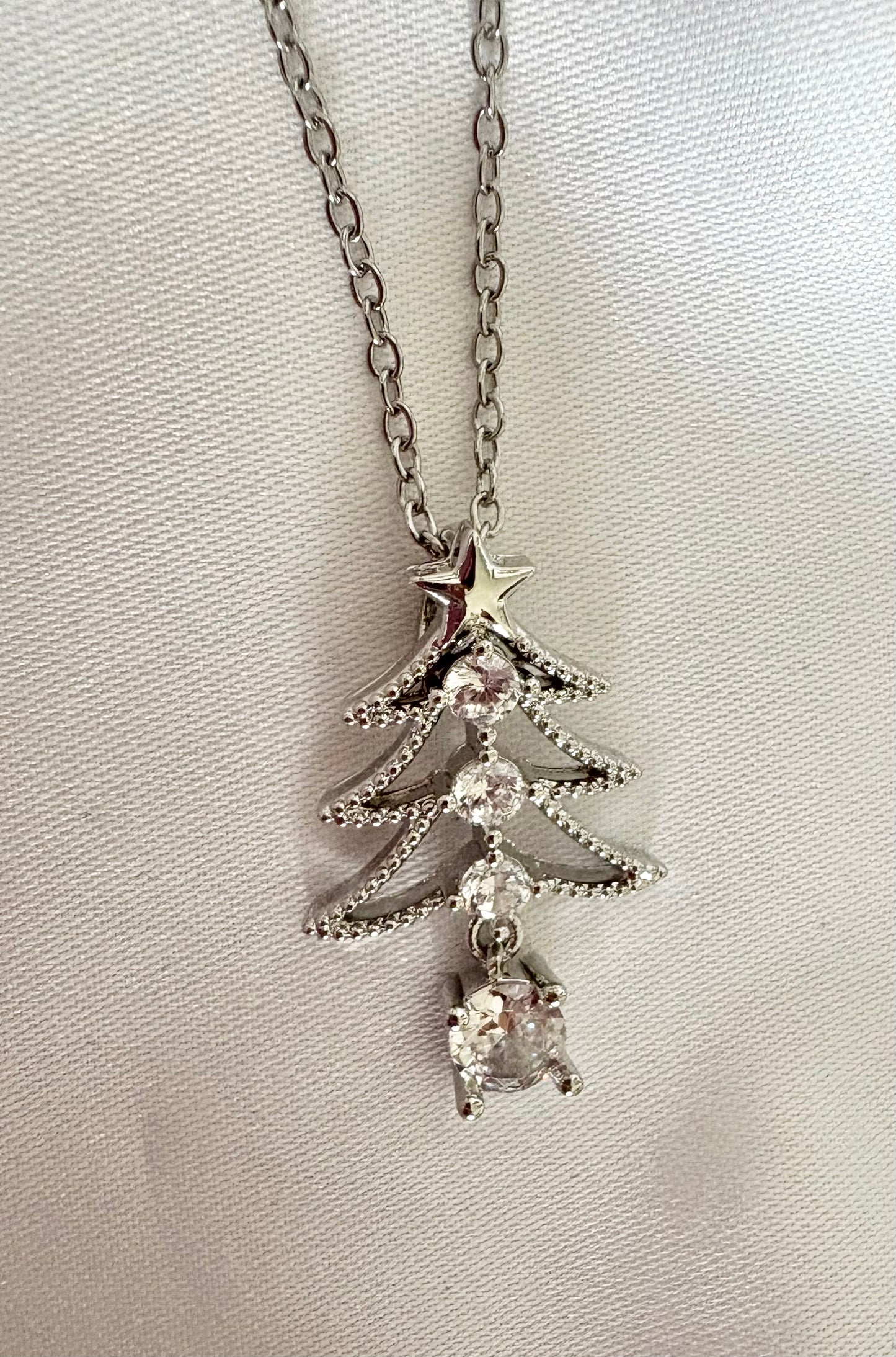 Silver Christmas tree pendant