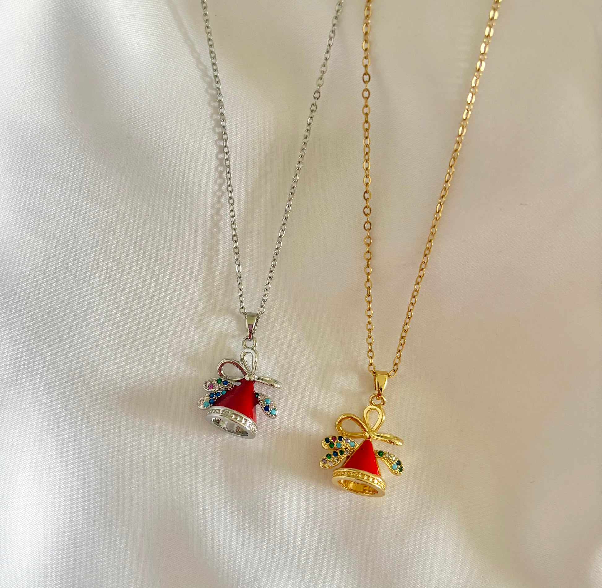 Santa Hat with colourful zircon stones Pendant