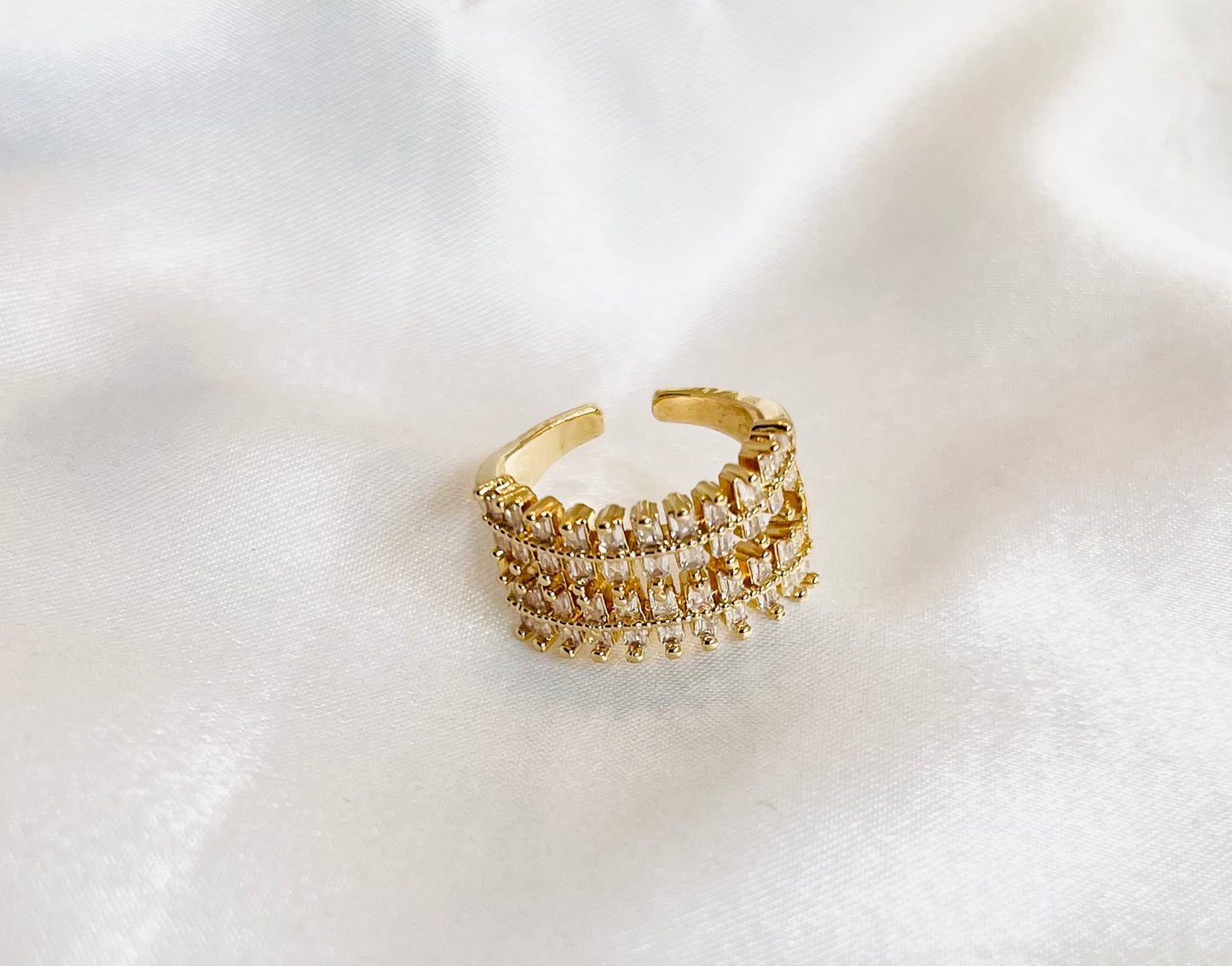 ADJUSTABLE-BAGUETTE-ZIRCON ~Ring