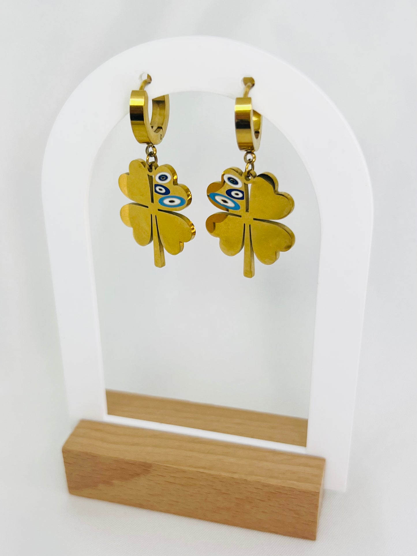 EVIL EYE CLOVERS ~ EARRINGS