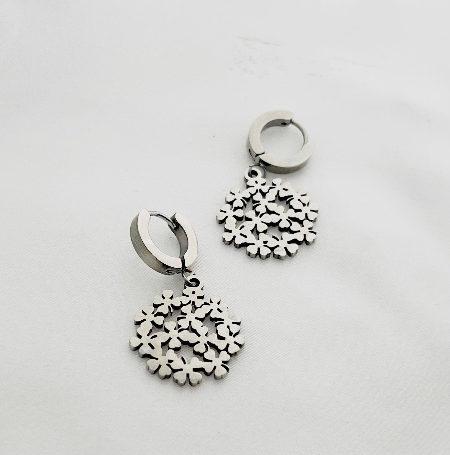 CIRCLE FLORAL DESIGN~ earrings