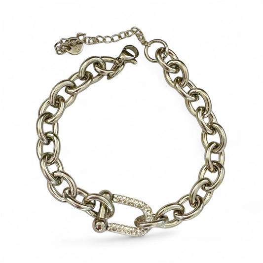 U Shaped Zircon Cable Chain Bracelet