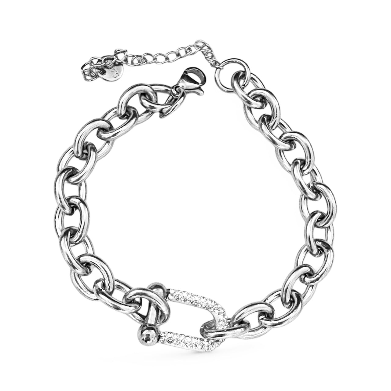 U Shaped Zircon Cable Chain Bracelet