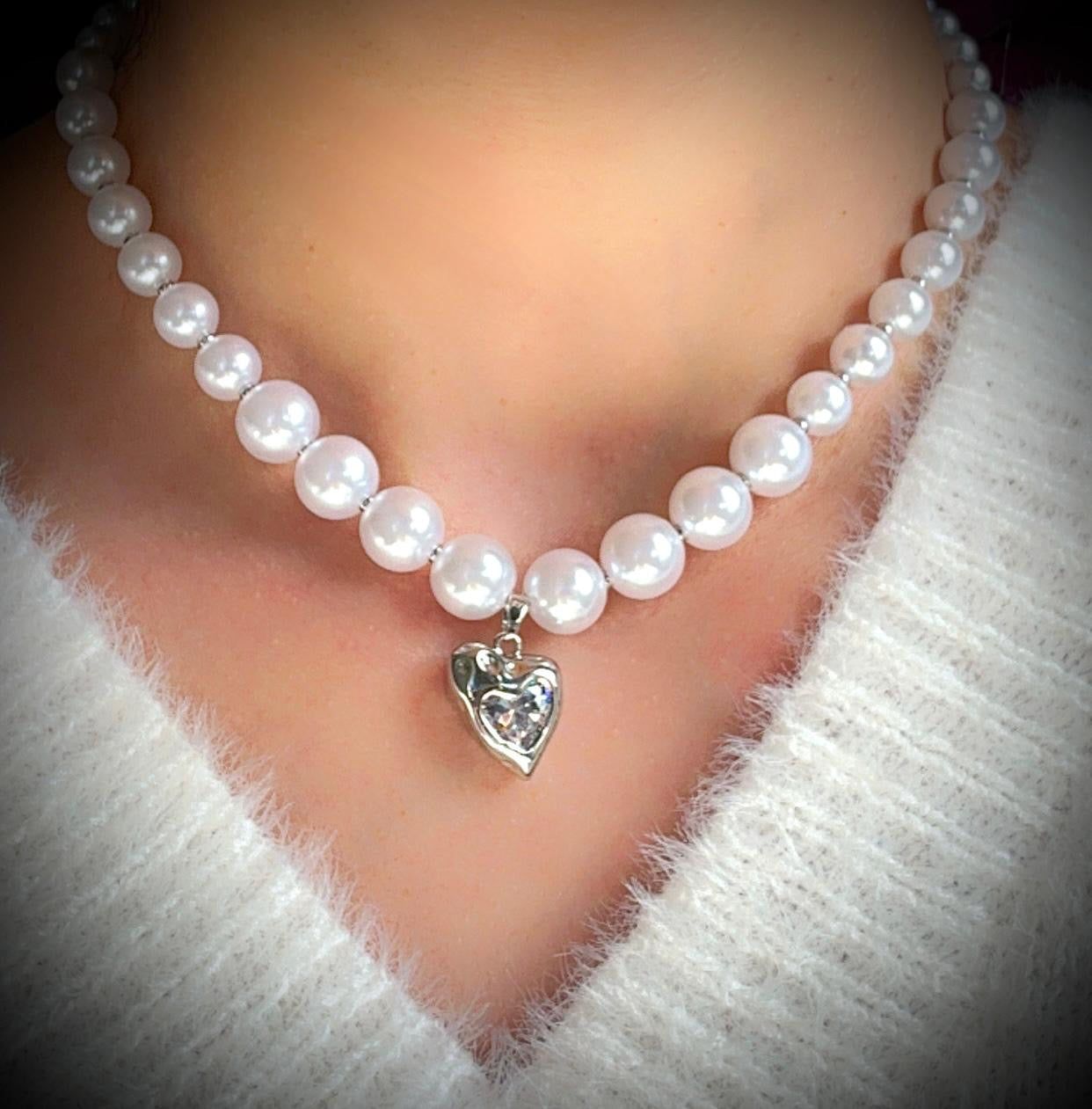 PEARLS ~ HEART ~ Necklace