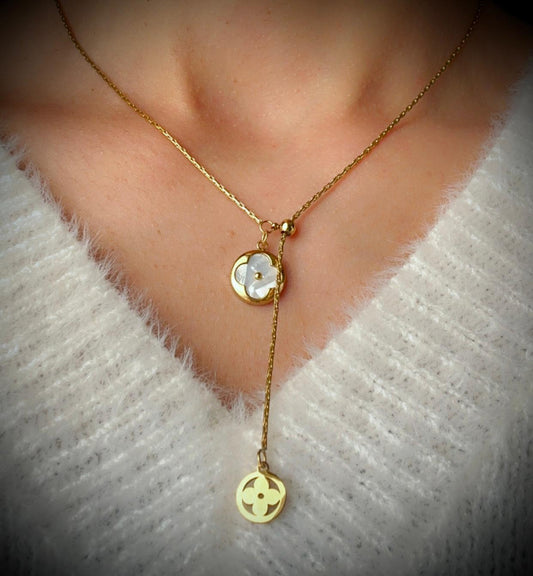 Adjustable round flower Necklace
